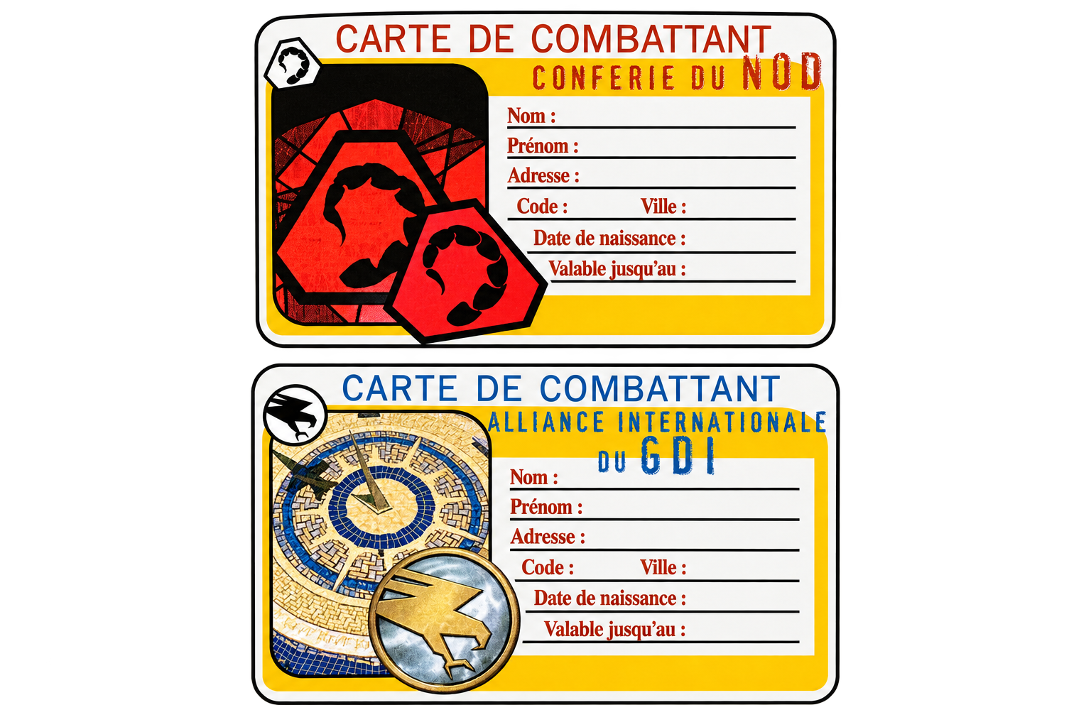 Cartes membres (vues sur plaquettes)