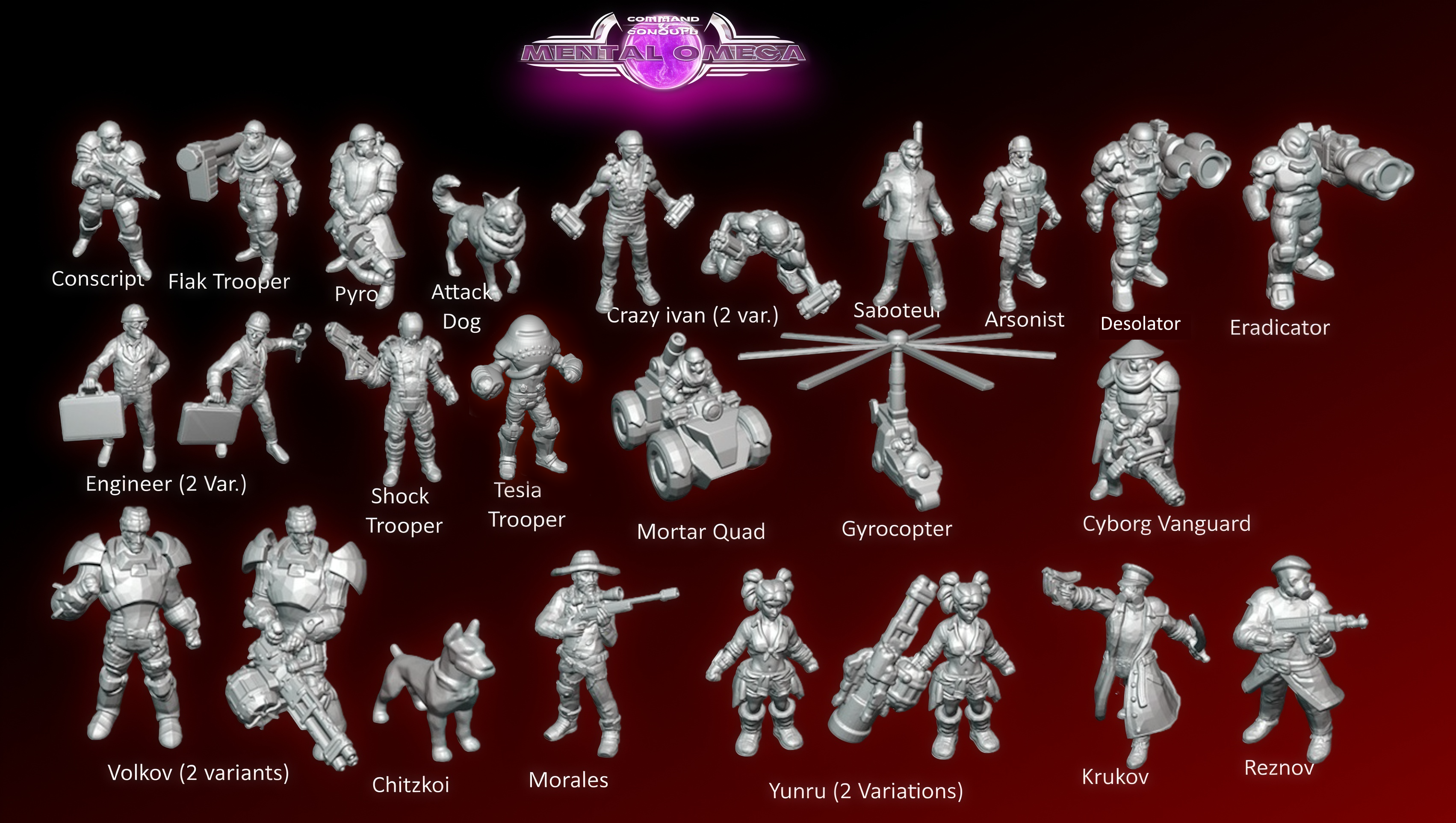Infanteries Soviets, fait par @SeriousKir sur https://cults3d.com